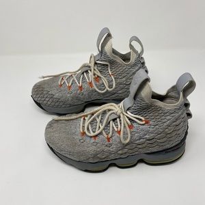 Nike LeBron XV 15 GS Shoes Wolf Grey Battle Knit